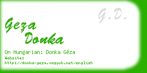 geza donka business card